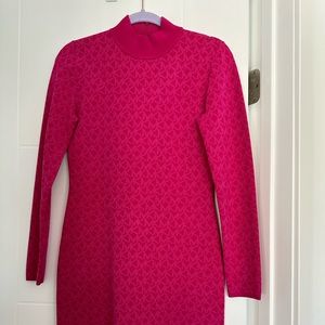 Michael Kors Logo Jacquard Mock Neck Dress